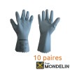 Lot de 10 paires de gants latex T9 Mondelin bleu
