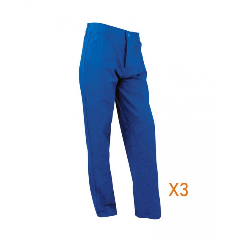 Lot de 3 pantalons 100% coton TRADITIONNELLE bugatti bleu