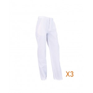 Lot de 3 pantalons 100% coton TRADITIONNELLE blanc