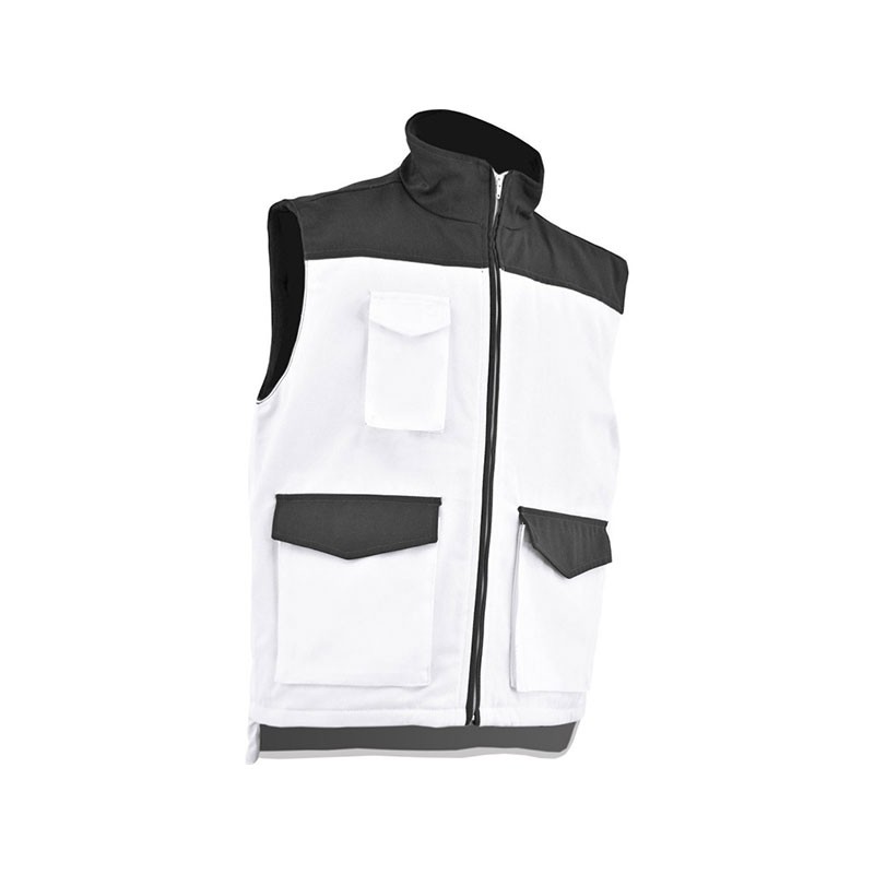 Gilet doublure polaire MULTIPOCHES blanc Vepro