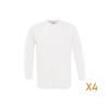 Lot de 4 tee-shirts manches longues blanc Vepro