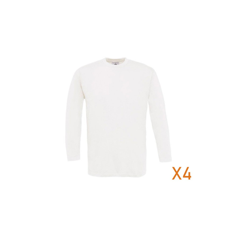 Lot de 4 tee-shirts manches longues blanc Vepro