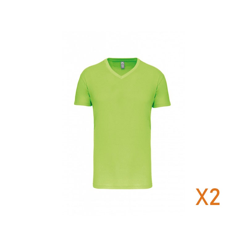 Lot de 2 tee-shirts manches courtes BIO vert anis Vepro