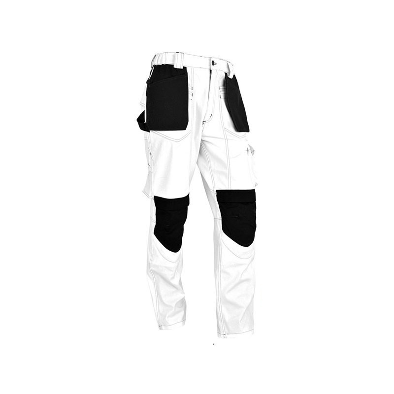 Pantalon de travail Blanc Multipoche Peintre Plaquiste