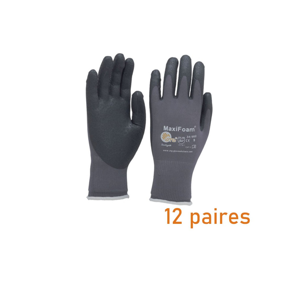 Lot de 12 paires de gants spécial peinture gris Vepro