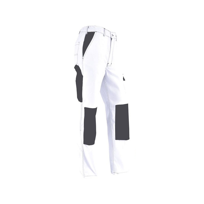 Pantalon de travail Blanc Multipoche Peintre Plaquiste