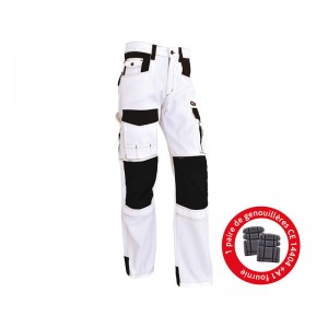 Pantalon extensible ELITE blanc/noir Vepro