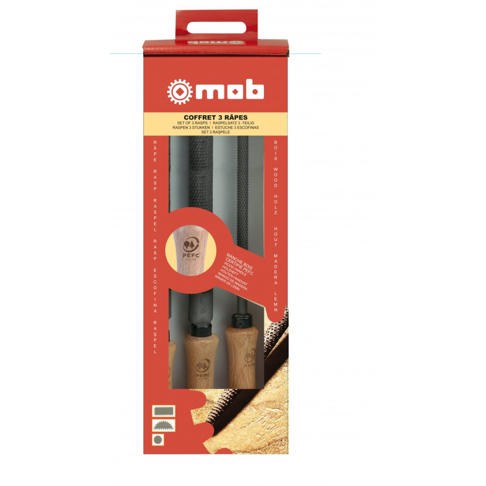 Jeu de 3 râpes manche bois sur carte – MOB TALABOT