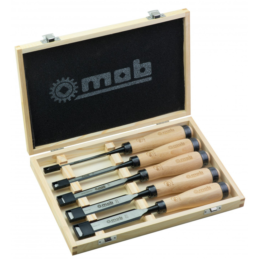 Coffret 5 ciseaux de sculpteur bois