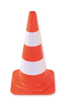 MONDELIN – Cône de Signalisation 50 cm – PVC Orange Souple Haute Résistance – Idéal Balisage, Chantier, Sécurité Routière