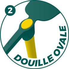 Pioche de cantonnier Duopro douille ovale 2 kg sans manche