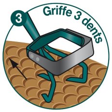 Griffe 3 dents + grattoir oscillant NaturOvert PEFC 100% - Leborgne