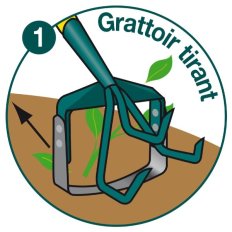 Griffe 3 dents + grattoir oscillant NaturOvert PEFC 100% - Leborgne