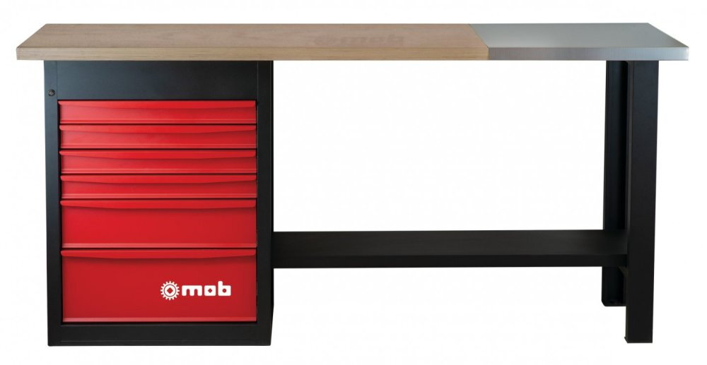 Établi 6 tiroirs avec plaque inox – 1000 kg