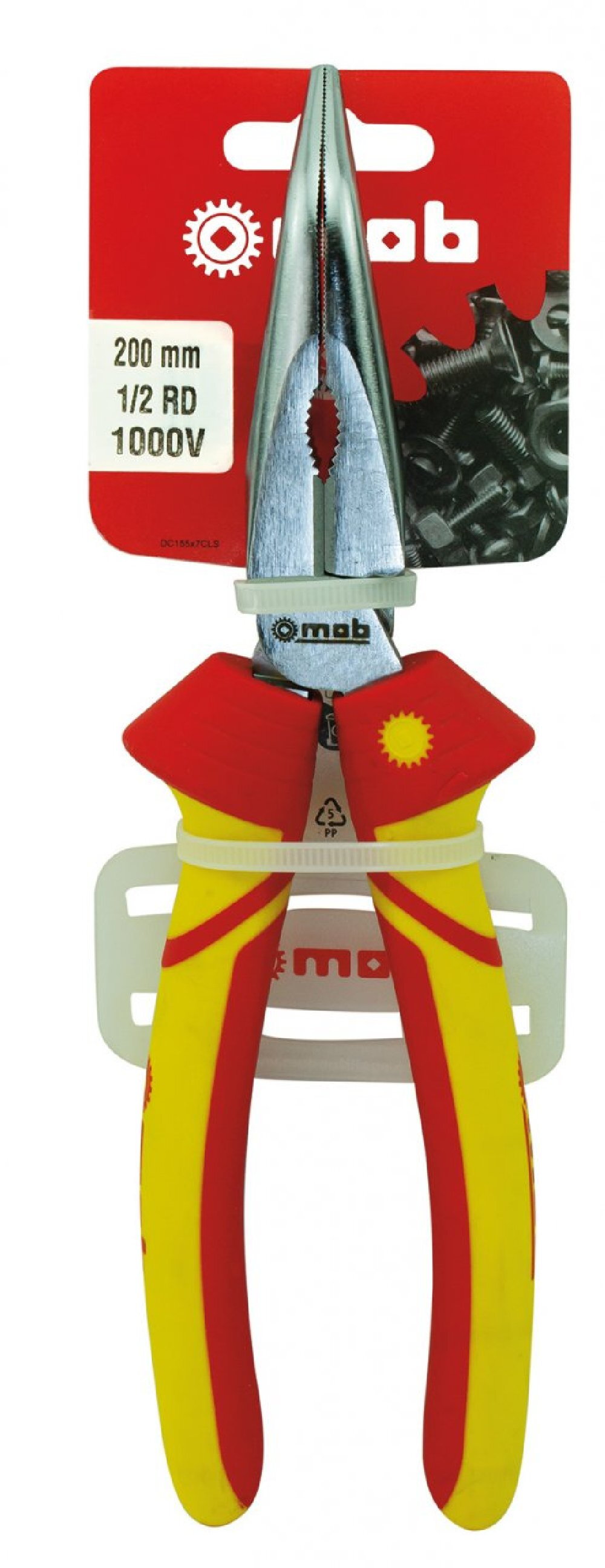 Pince à becs demi-ronds coudés sur carte - MOB