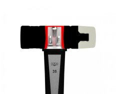 Marteau duo embout caoutchouc noir manche carbon - MOB