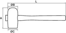 Maillet caoutchouc forme carreleur blanc - MOB
