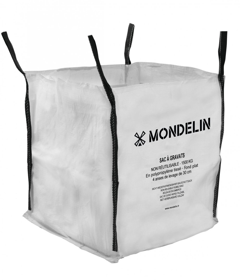 Sac à gravats non réutilisable, fond plat - Mondelin