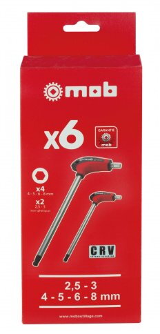 Jeu de 6 clés mâles en t 6 pans - MOB
