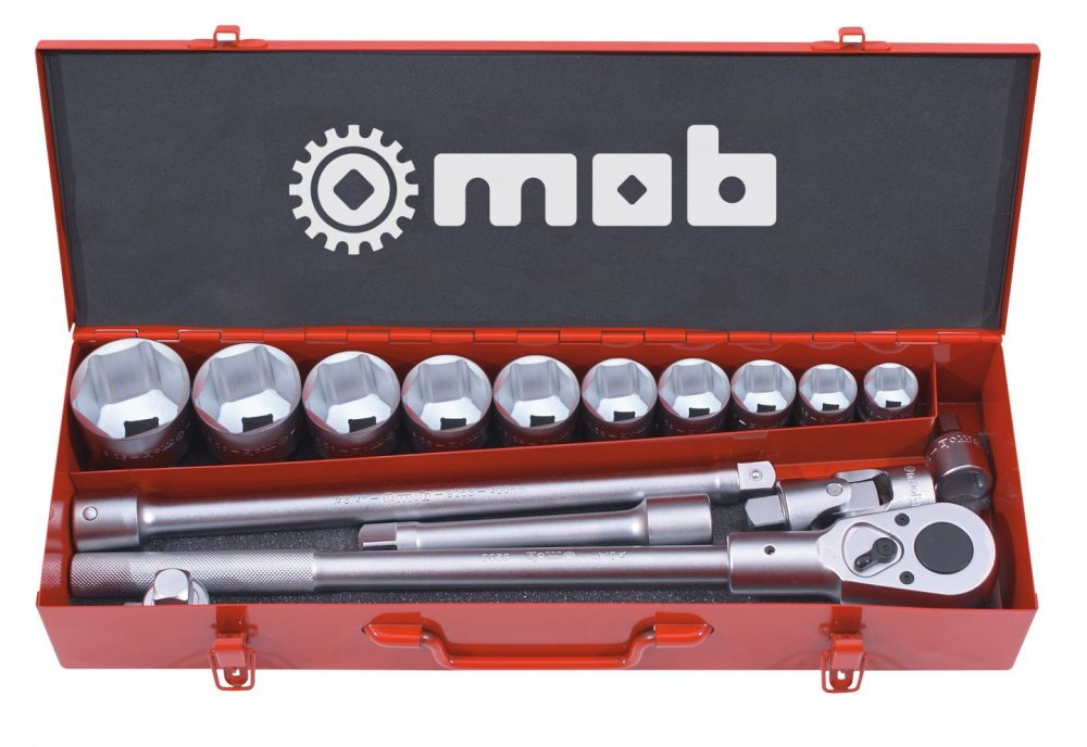 Coffret métallique 3/4'' 16 pièces, 6 pans - MOB