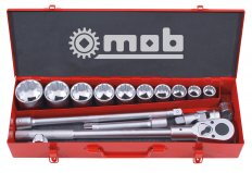 Coffret métallique 3/4'' 16 pièces, 12 pans - MOB