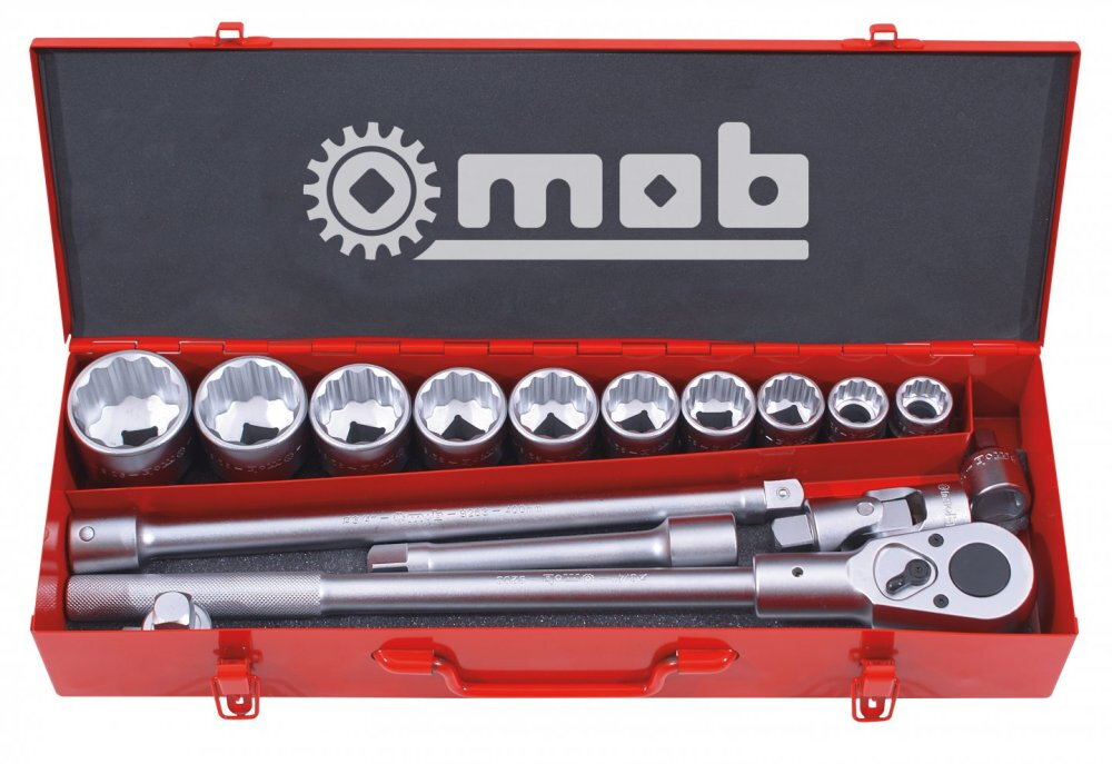 Coffret métallique 3/4'' 16 pièces, 12 pans - MOB