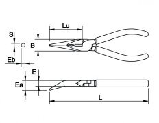 Pince à becs demi-ronds coudés - MOB