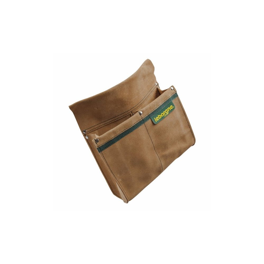 Poche double en croute de cuir - Leborgne