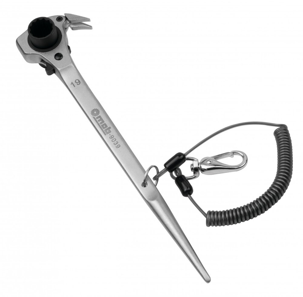 Clé de monteur / echafaudage 4 en 1 - avec dragonne sur carte - MOB