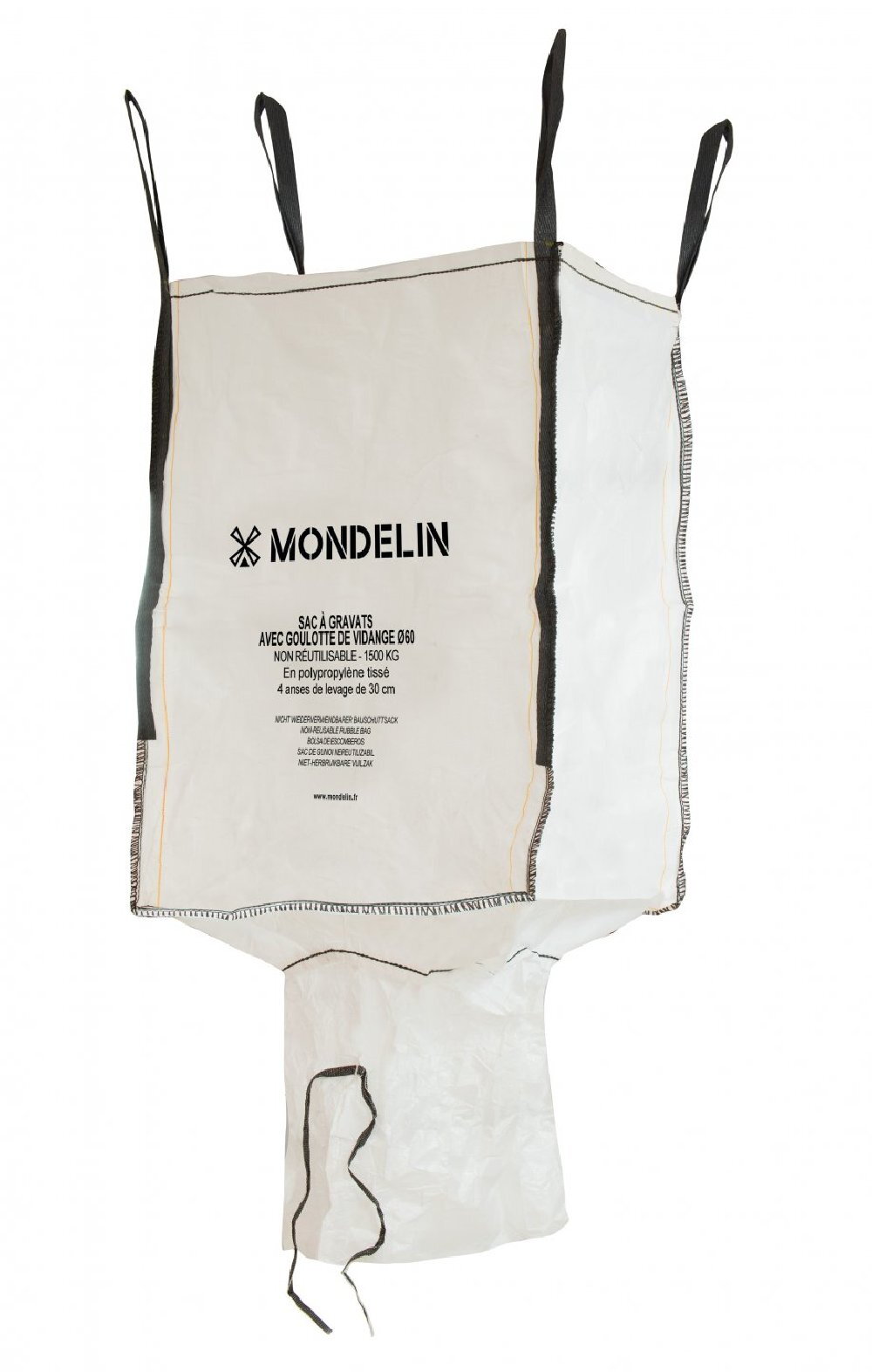Sac à Gravats Non Réutilisable – Polypropylène Tissé – Avec Goulotte de Vidange - Mondelin