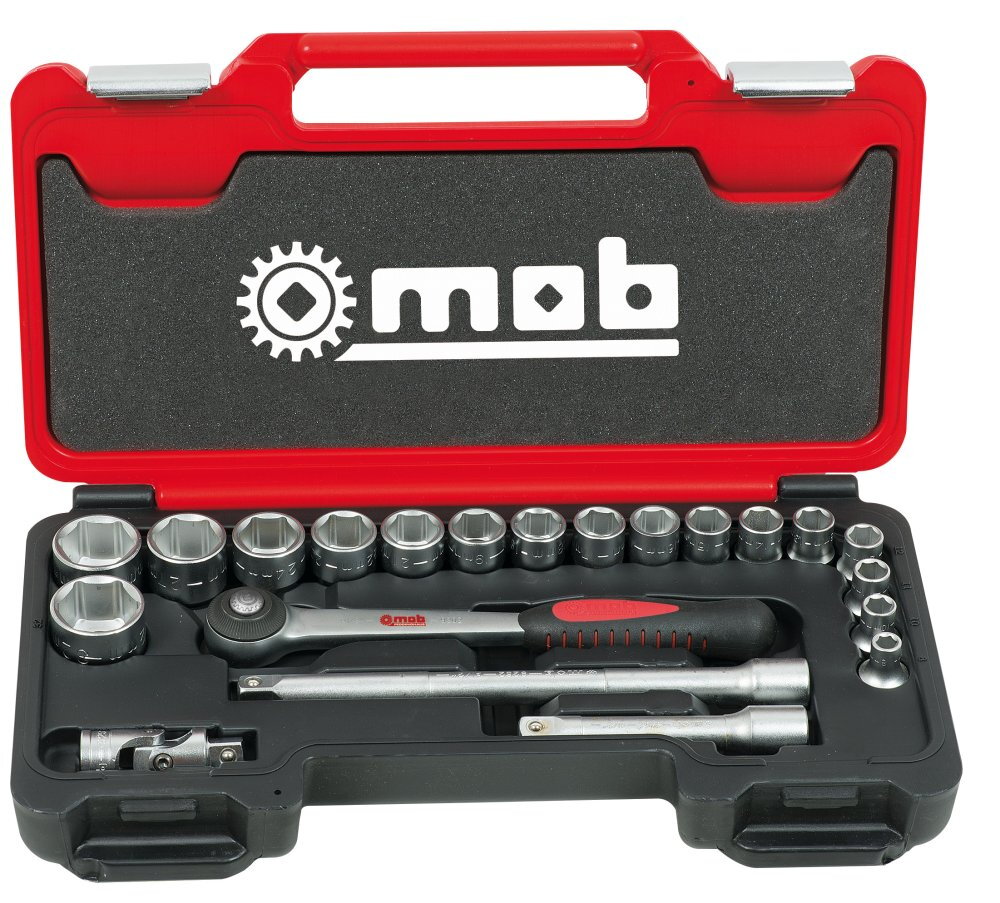 Coffret Box Medium 1/2″ – 21 Pièces 6 Pans avec Cliquet Rond