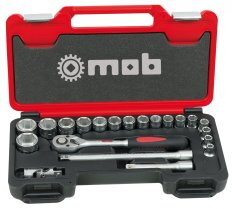 Coffret box 1/2'' 21 pièces – 6 pans, cliquet poire - MOB