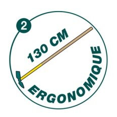 Serfouette forgée Duopro – panne et langue, manche bois 130 cm - leborgne