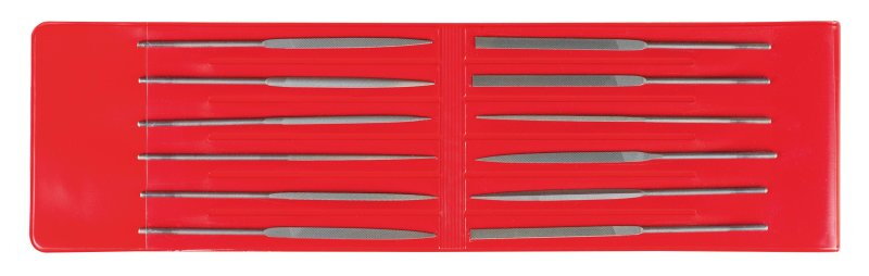 Jeu de 12 limes aiguilles en acier chrome – sous étui plastique - MOB