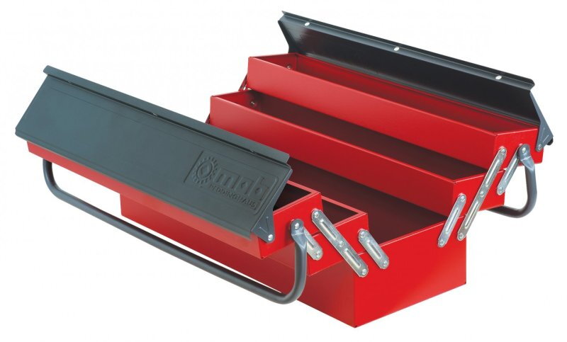 Boîte à outils métallique 5 compartiments bicolore - MOB