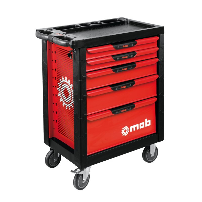 Servante Rouge Proliner - 3 Modules & 5 Tiroirs - 690 x 465 x 970 mm (55 kg) - MOB