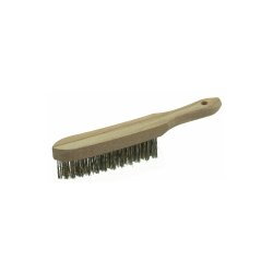 Brosse métallique à manche acier laitonné dur - 4 rangs de fils en acier - Mondelin