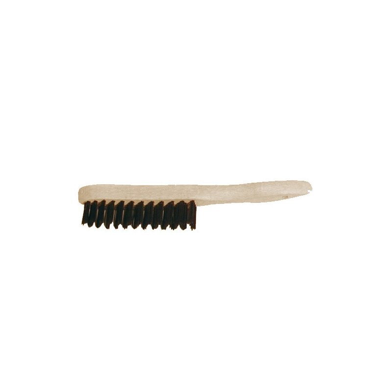 Brosse métallique à manche acier rond trempé noir – 4 rangs – 30 cm - Mondelin
