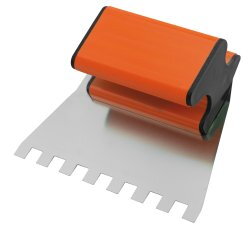 Ergolame® denté (15cm) - pour encollage de carreaux et faïences - Poignée ergonomique - Lame adaptée - Mondelin