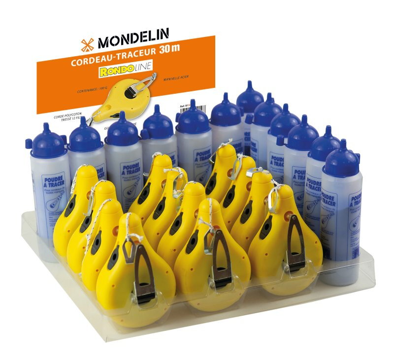 Présentoir de 12 Cordeaux Rondoline - 12 Poudres Bleues - Mondelin