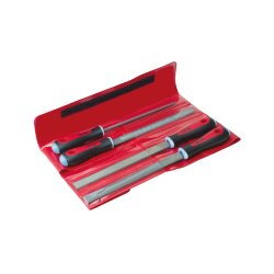 Trousse de 4 Limes - Acier fortement chargé en carbone - Manche bimatière - Résistance & Précision - MOB