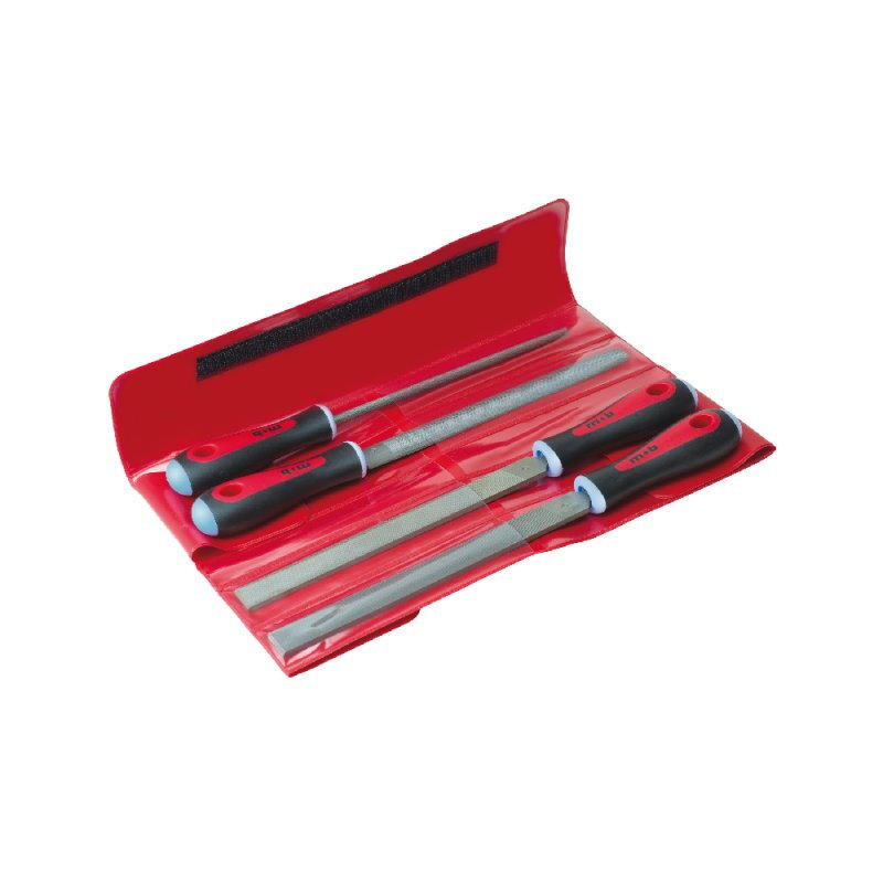 Trousse de 4 Limes - Acier fortement chargé en carbone - Manche bimatière - Résistance & Précision - MOB