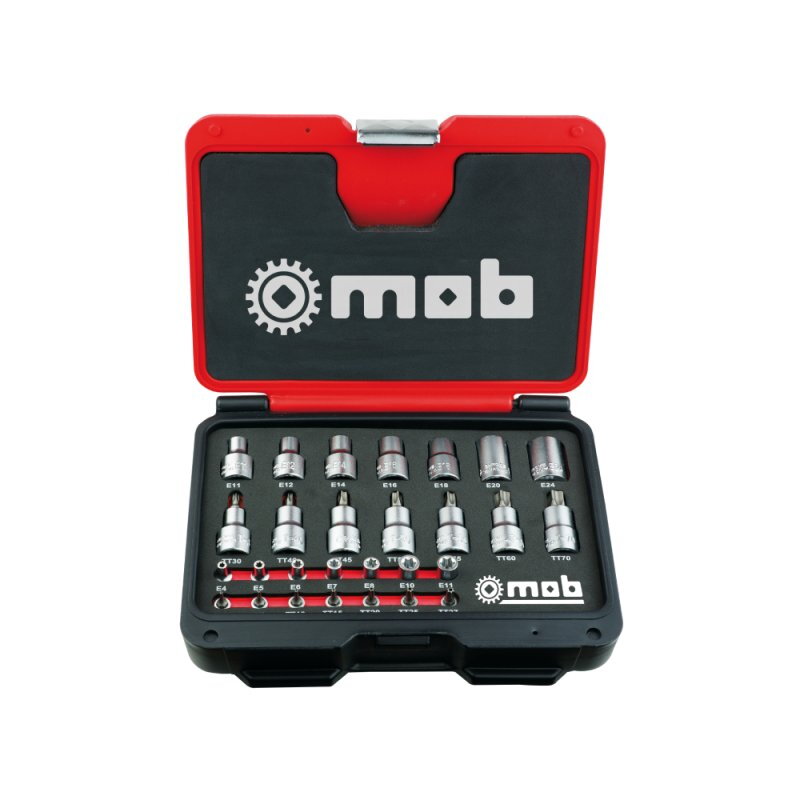 Coffret Tamper TORX 1/4'' & 1/2'' - (260 x 175 x 60mm) – 28 pièces – MOB