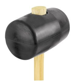 Maillet TP (190 x 120x 110 mm) – Tête en caoutchouc dur 90 Shore – Manche frêne PEFC – MOB