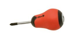 Tournevis court Pozidriv® – Lame extra-courte Chrome Vanadium – Manche bimatière ergonomique – MOB