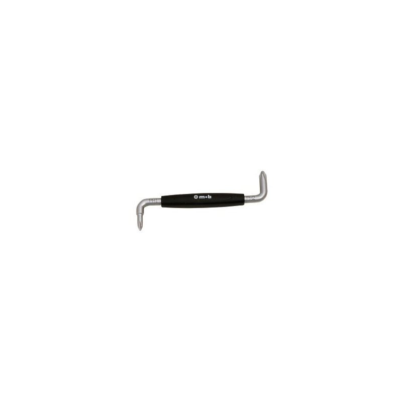Tournevis coudé PH1 - PH2 double empreinte – Acier Chrome Vanadium – Manchon plastique – MOB