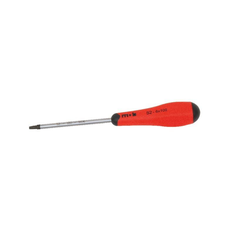 Tournevis carré – Diam 6 x 100 mm) - Manche bimatière ergonomique – Lame phosphatée – Couple de serrage renforcé – MOB