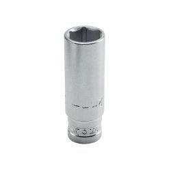 Douille 6 pans série longue 1/4" – Longueur 50 mm - Acier Chrome Vanadium – Forgée et tournée – Dureté 40 à 46 HRC – MOB