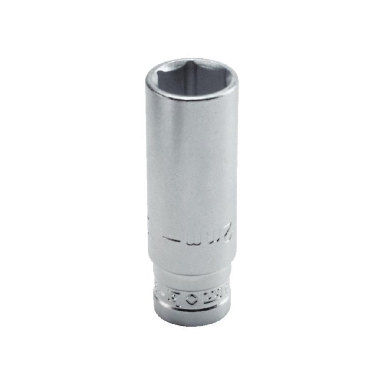 Douille 6 pans série longue 1/4" – Longueur 50 mm - Acier Chrome Vanadium – Forgée et tournée – Dureté 40 à 46 HRC – MOB