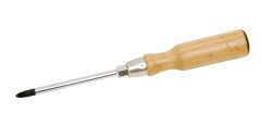 Tournevis manche bois pour vis Pozidriv® – Lame traversante – Écrou 6 pans – Pointe phosphatée – MOB